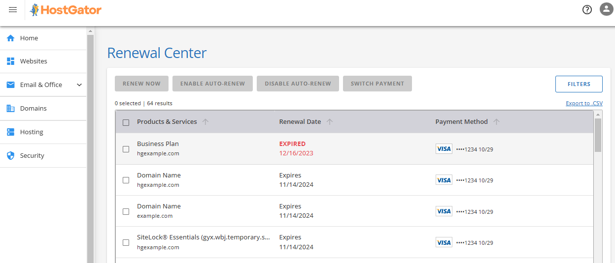 HostGator Renewal Center