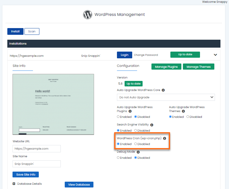 WordPress Manager - Cron Jobs