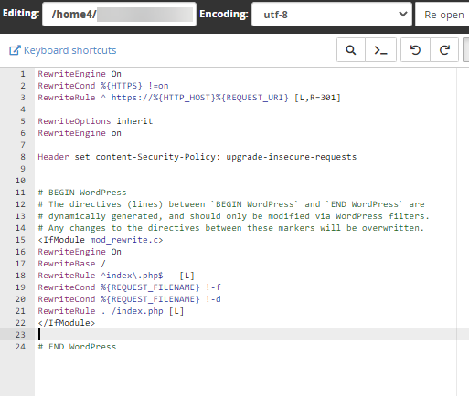 文件管理器 - .htaccess - SSL 脚本