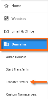 Domains - Transfer status
