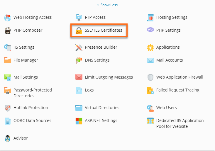 Plesk - SSL/TLS Certificates