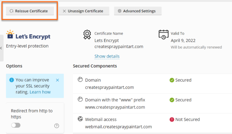 Plesk - SSL/TLS Certificates