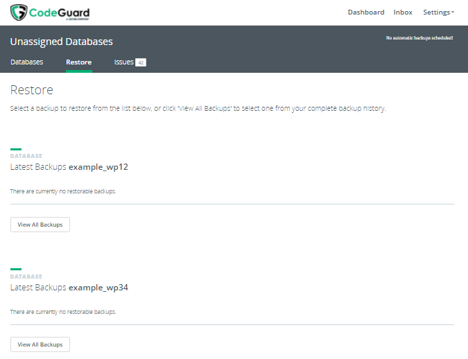 CodeGuard - Database View All