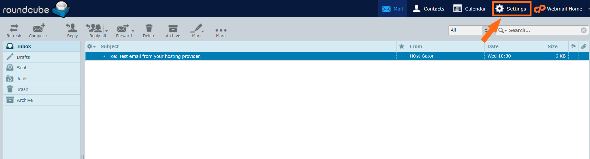 HostGator RoundeCube Settings