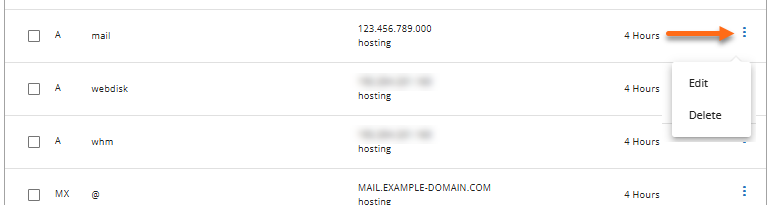 External Domain - Edit mail's A record
