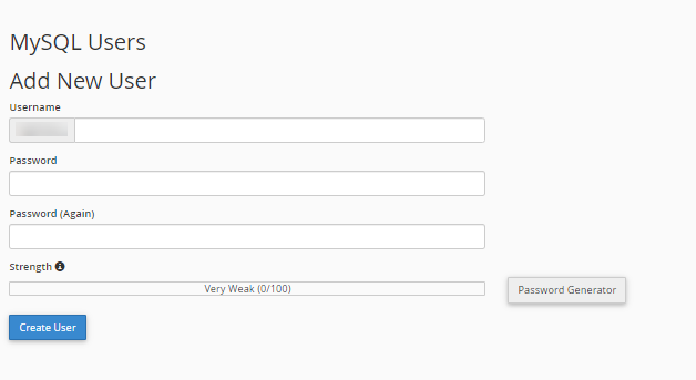 MySQL Users Add New User