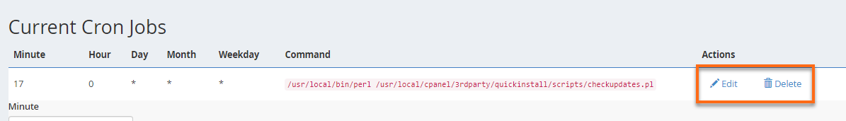 Edit or Delete Cron