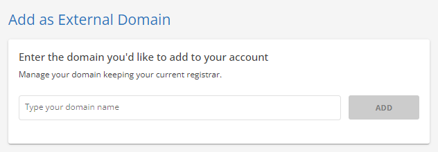 Add as External Domain - Enter domain