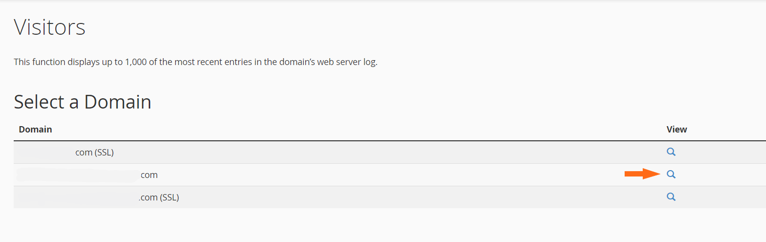 Cpanel site visitor&#39;s IP address view