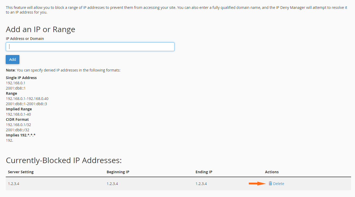 HostGator Cpanel Unblock IP Address