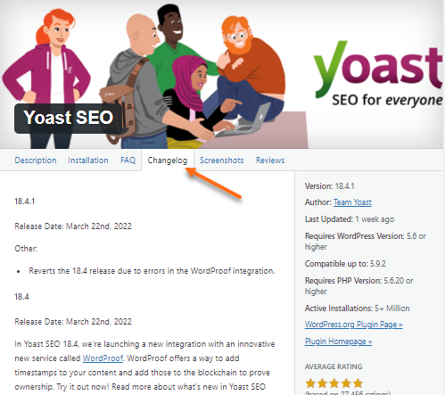 WordPress Plugin - Changelog
