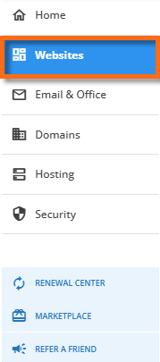 Customer Portal - Websites tab