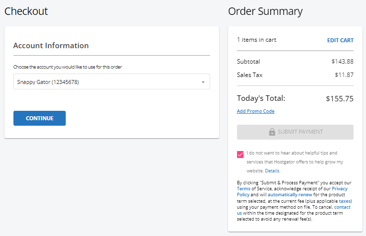 Renewal Center - Checkout
