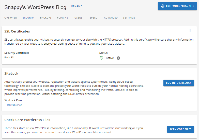Customer Portal - Security tab - SSL Certificates