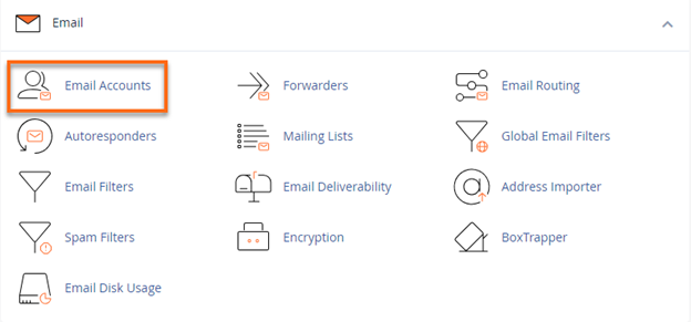 cPanel - Email Accounts