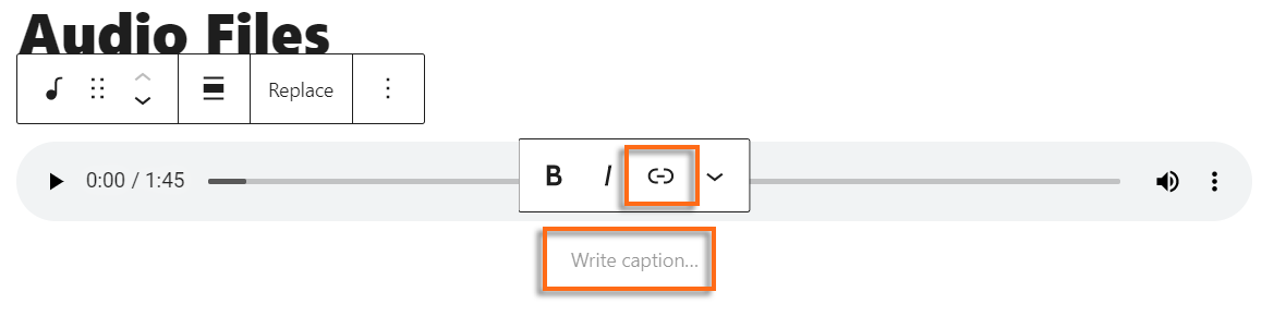 create an audio files link