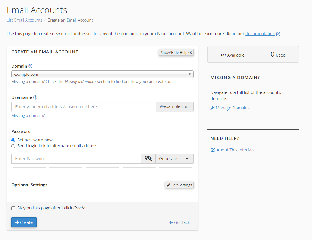 HostGator Create Emails