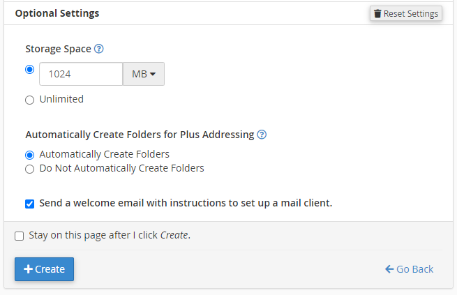 HostGator Optional Settings