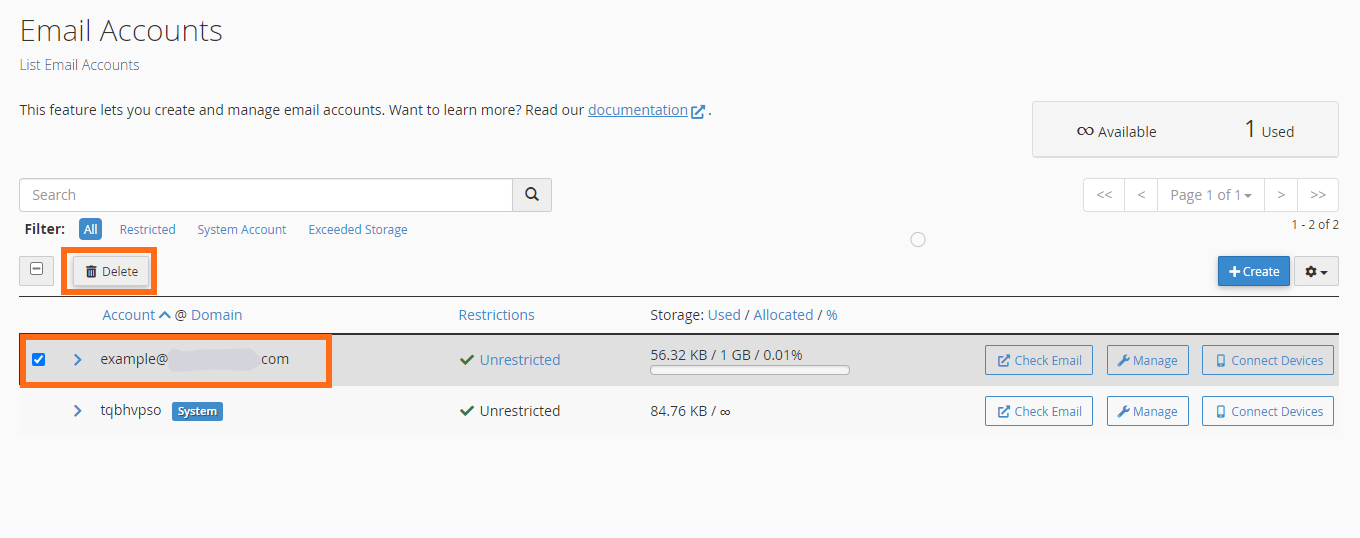 HostGator Delete Emails