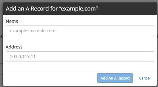 cPanel - Add A Record