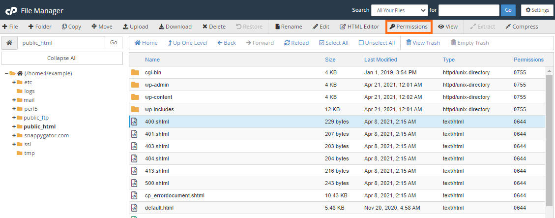 Hostgator File Manager Change File Permissions