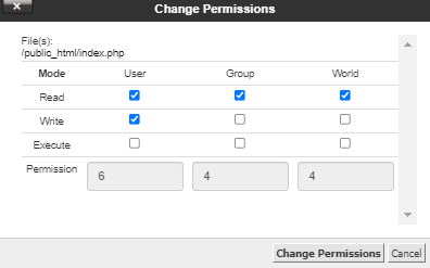 Change Permissions