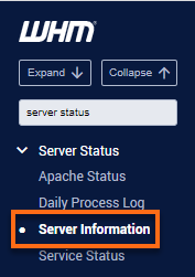 WHM - Server Status - Server Information