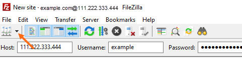 FileZilla - Site Manager