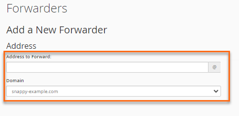email address to be forwarded