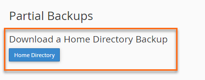 cPanel Partial Backups