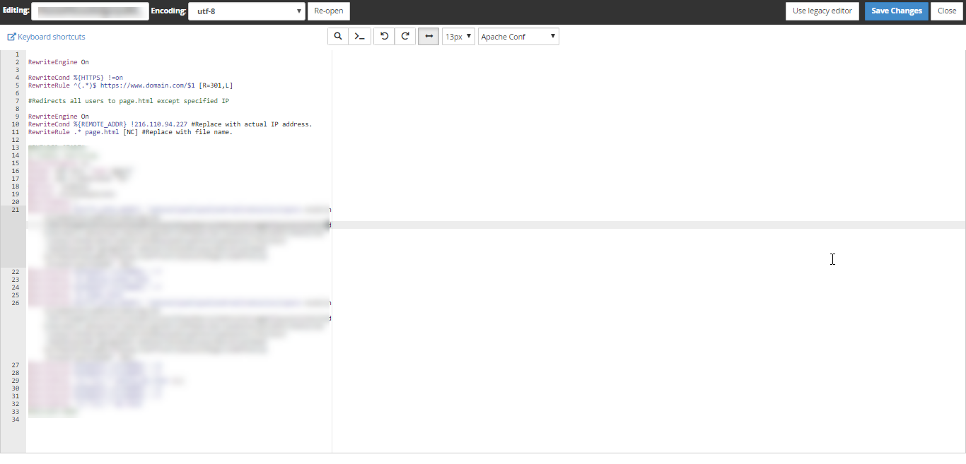.htaccess File - Add Multiple Codes