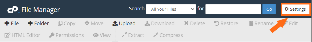 cPanel - File Manager Settings