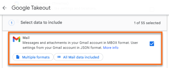 Google Workspace - Mail only selected