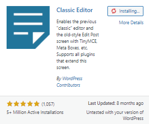 Plugins - Installing status