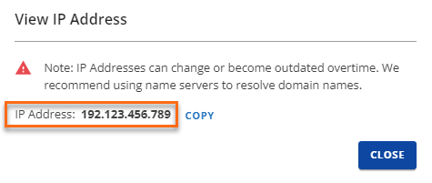 Name Servers &amp; IP Address - View link