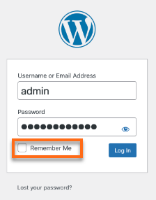 WordPress Login page
