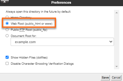 File Manager - Web root