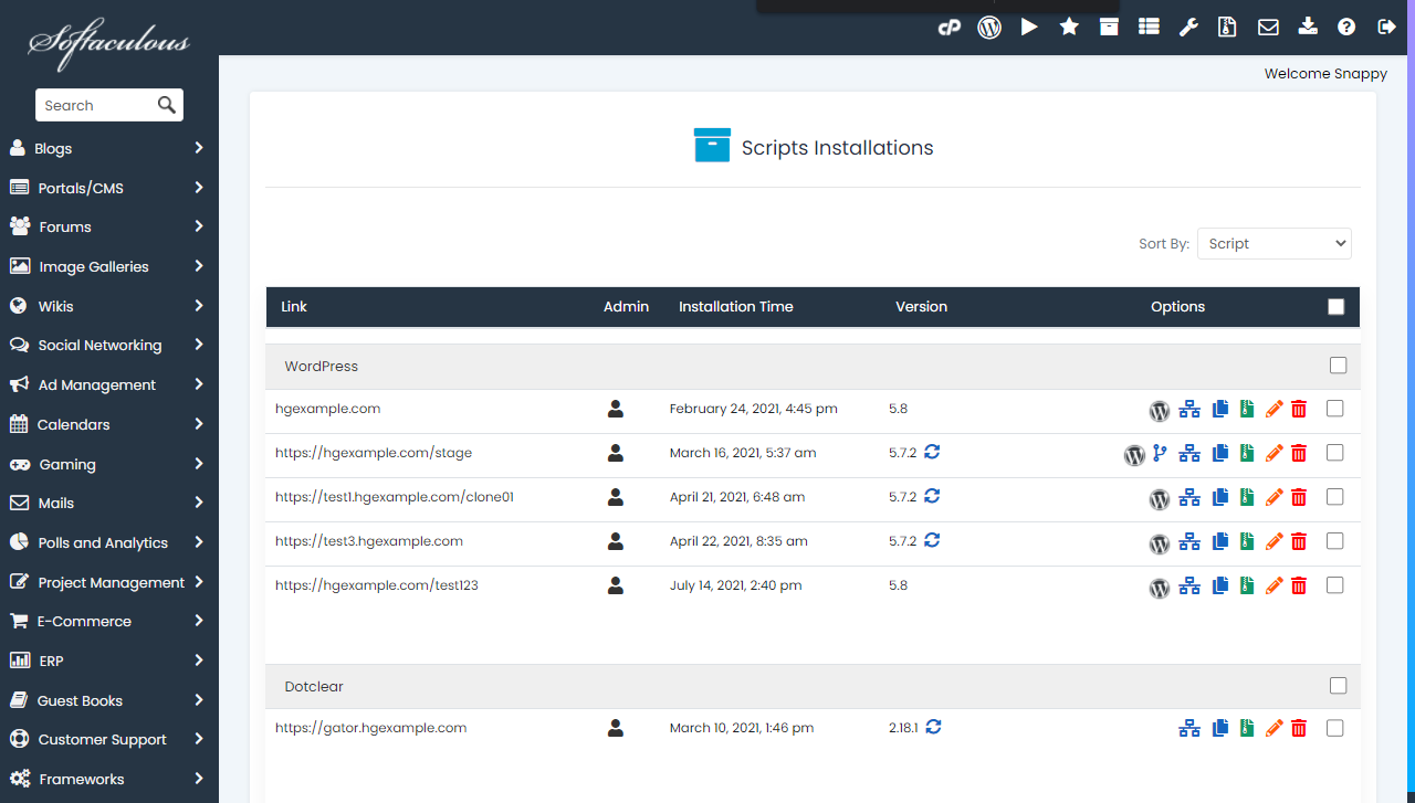 Softaculous - Script Installations