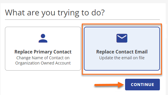 Submit CER - Replace Contact Email