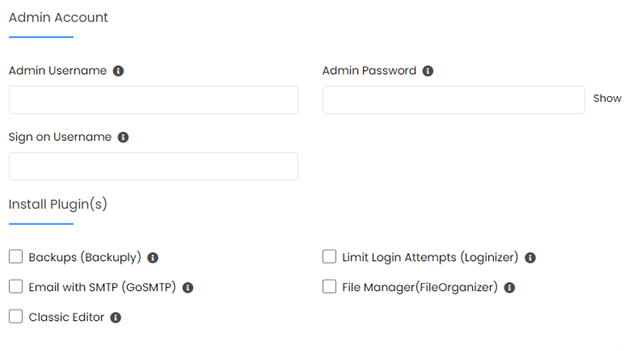 Softaculous Admin Account