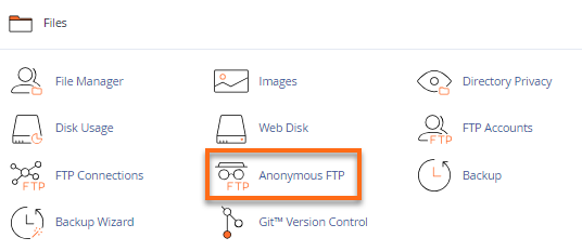 cPanel Anonymous FTP