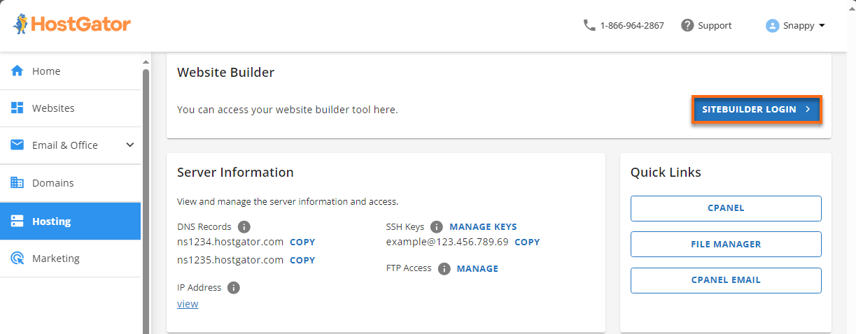 Customer Portal - Sitebuilder Login