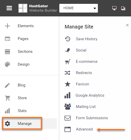Website Builder - Manage - Advanced