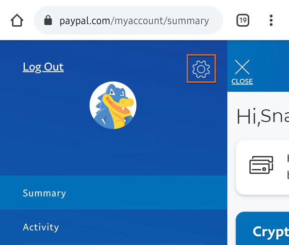 PayPal Mobile - Settings Icon