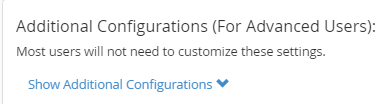Show Additional Configurations