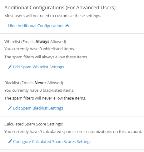 Show Additional Configurations Options