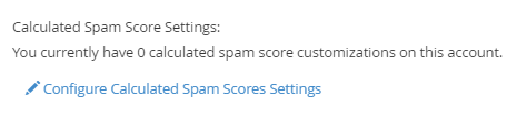 Score Settings - Calculated Spam Score Settings