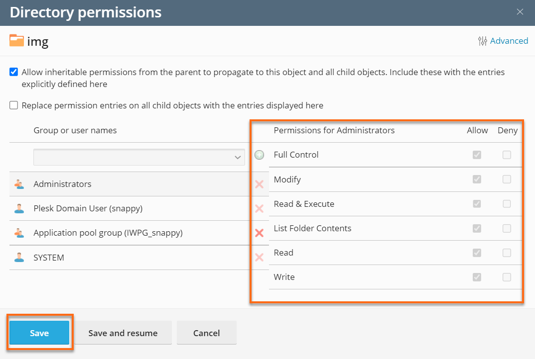 Changing file permission