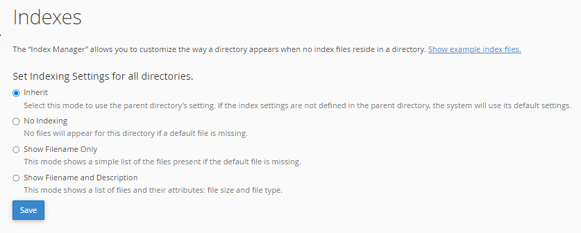 HostGator - cPanel - Indexes - Set Indexing