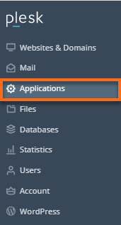 Plesk Applications tab